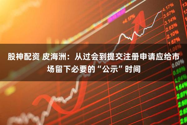 股神配资 皮海洲：从过会到提交注册申请应给市场留下必要的“公示”时间
