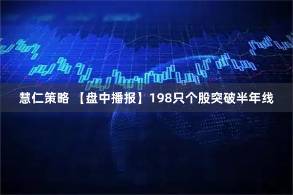 慧仁策略 【盘中播报】198只个股突破半年线